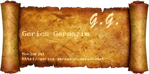 Gerics Geraszim névjegykártya